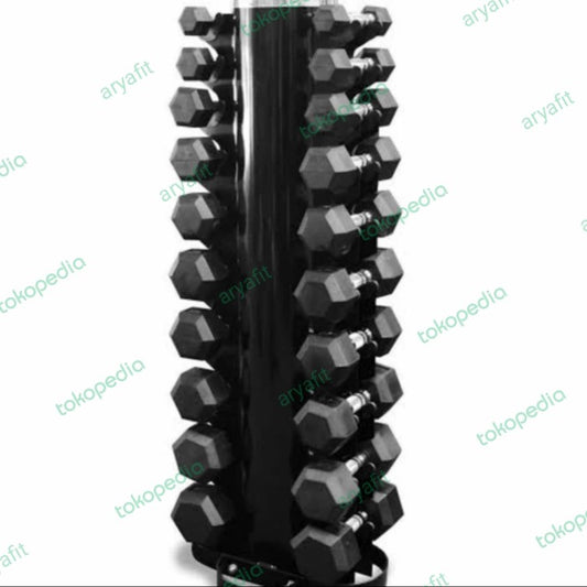 Hex Dumbbell 1-10kg+ Vertical Rack