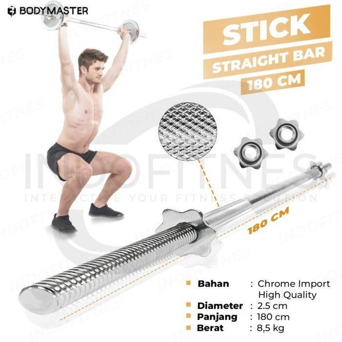 BODYMASTER Stick Gym 2,5CM Barbell Olympic Curl Fitnes Dumbell Bar 3CM - SOLID 35/2,5CM, KARGO/BLM ONGKR