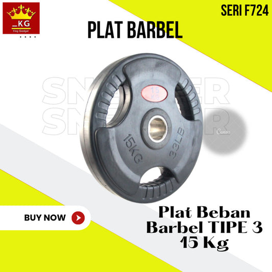 PROMO BARBEL PLAT BEBAN RUBBER TIPE 3 - 15 KG SERI F724