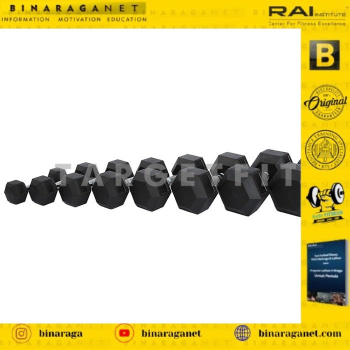 TARGET HEXAGONAL DUMBELL 2.5kg s/d 25kg Total 275kg