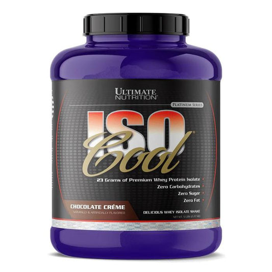 Ultimate Nutrition ISO Cool suplemen fitness / suplemen gym / suplemen protein penambah massa otot - Chocolate Creme, 5 lb