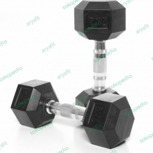 Dumbbell Rubber Hexagonal 2×6kg
