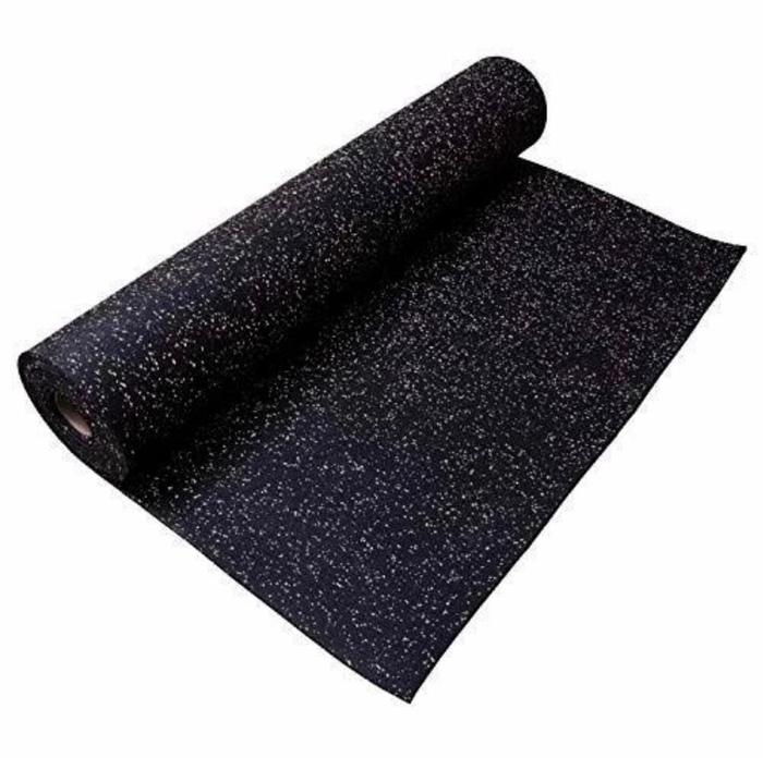Rubber Flooring Roll Mat import Karpet Karet Gym Fitnes  - 6mm Bintik Abu Putih