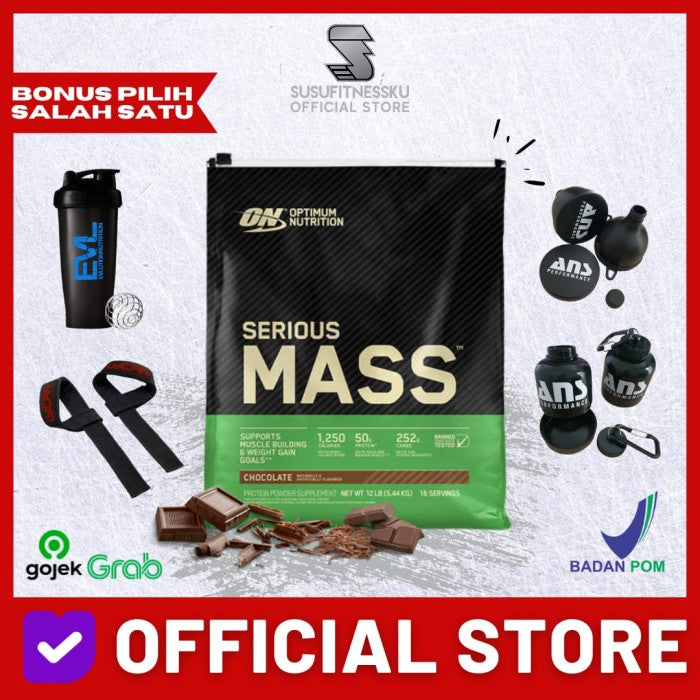 ON Serious Mass 12 lbs Seriousmass Gainer - Vanila, Bonus Shaker