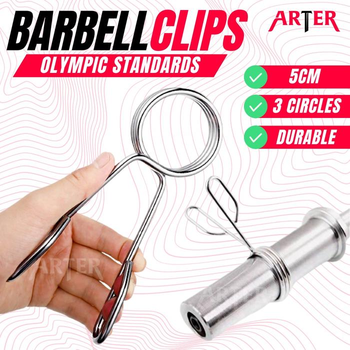 ARTER Barbell Lock Barbell Spring Collar Barbells Clamp Clips - 2 BUAH