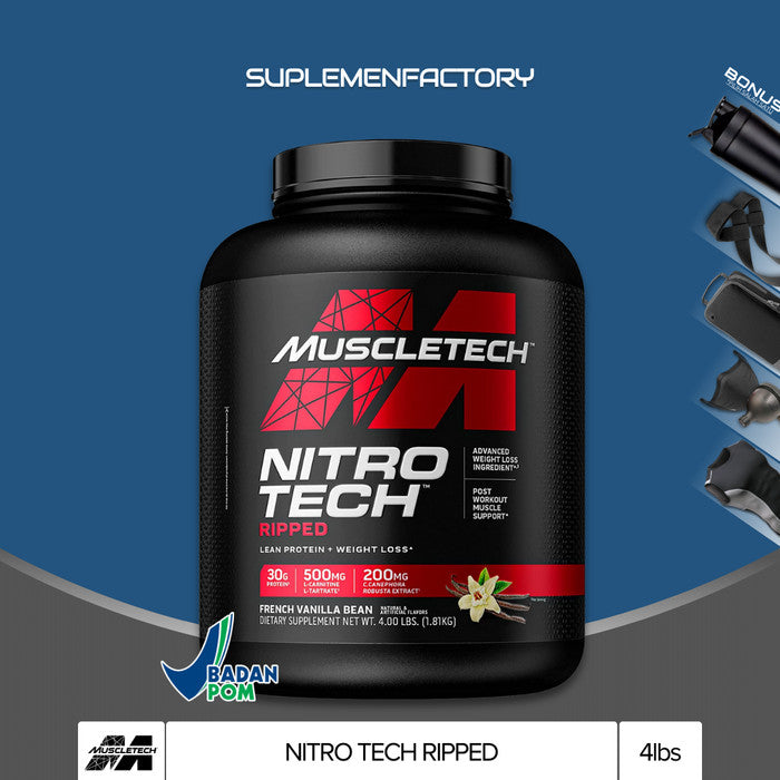 Muscletech Nitrotech Ripped 4lbs 4 lbs Nitro tech Muscle Tech - Coklat