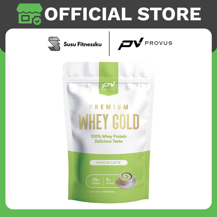 Provus Premium Whey Gold 900gr - Whey Protein Concentrate - Matcha Latte, Topi