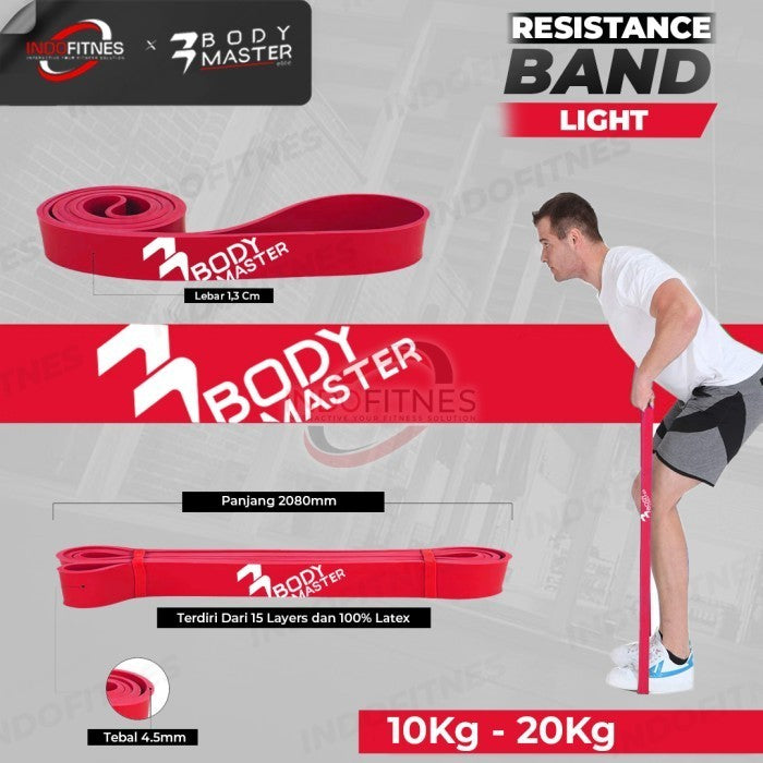 BODYMASTER Long Latex Resistance Band I334 Karet Gym Fitness Pull Up - Hitam