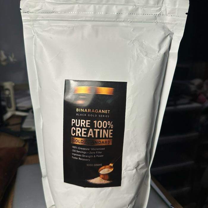 Binaraganet Creapure 100% Pure Creatine Monohydrate 1000 grm - Suplemen Olahraga untuk Meningkatkan Kekuatan dan Ketahanan