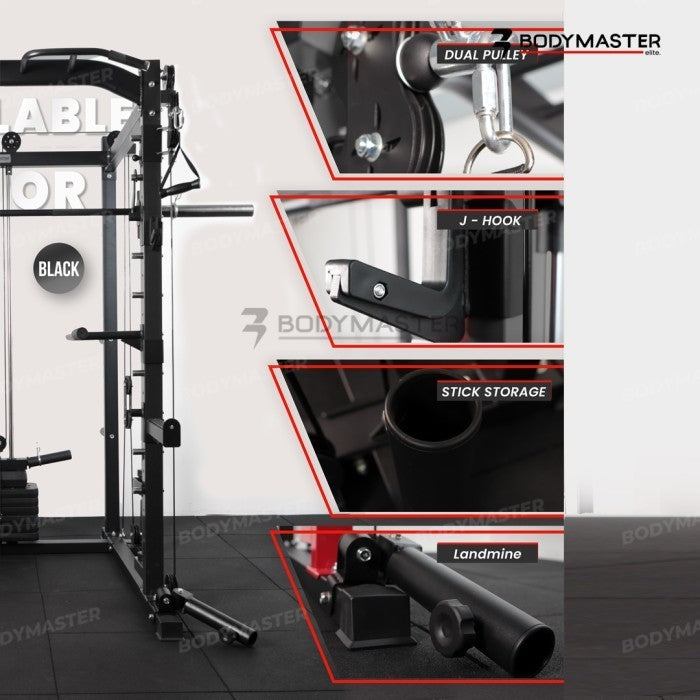 BODYMASTER Smith Machine BM-2070 - Power Rack Functional Bench Press - Alat Saja Red, BELUM ONGKIR