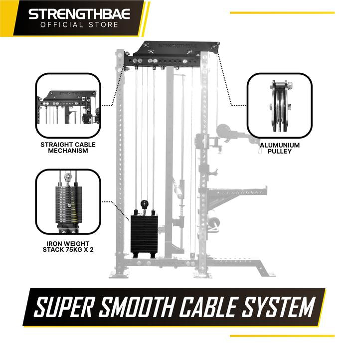 Infinity All in One Trainer STRENGTHBAE Smith Machine Power Rack Cable Machine Home Gym 1 Sisi - Rack Saja