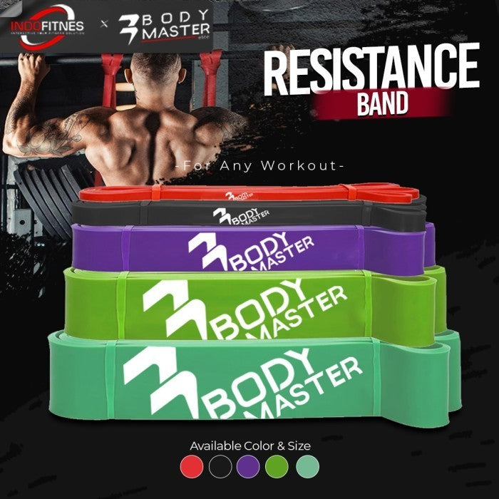 BODYMASTER Long Latex Resistance Band I334 Karet Gym Fitness Pull Up - Hitam