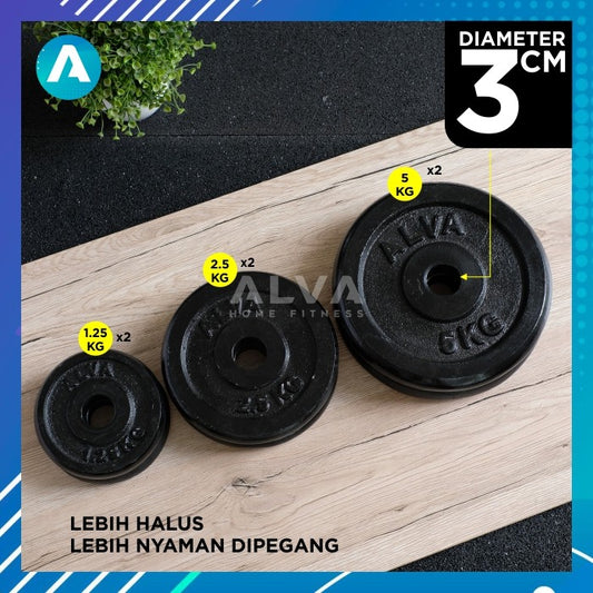 [3Cm] Set Plat Beban Dumbell - Weight Plate set 1.25kg - 2.5kg - 5kg