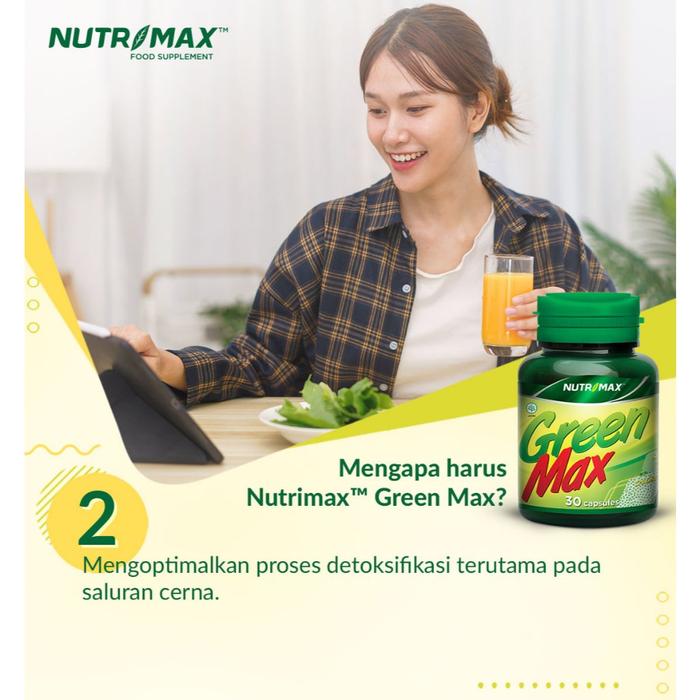 Nutrimax Green Max Kesehatan Pencernaan Detoksifikasi Saluran Cerna - 30 Tablet