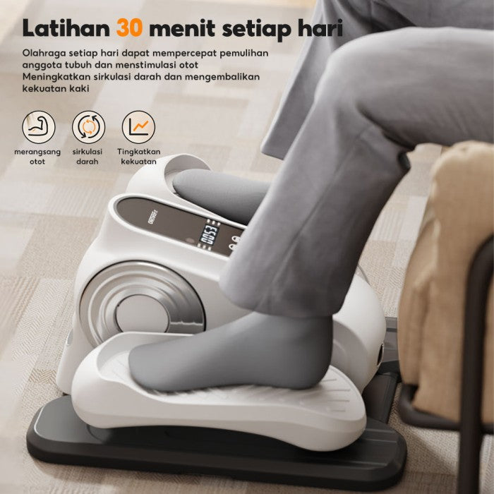 OneTwoFit Mini Exercise Bike Mini Stepper Exercise Bike Sepeda Statis Terapi Portable - Putih