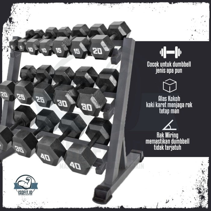 3-Layer Dumbell Storage Rack / Rak Dumbell 3 Tingkat