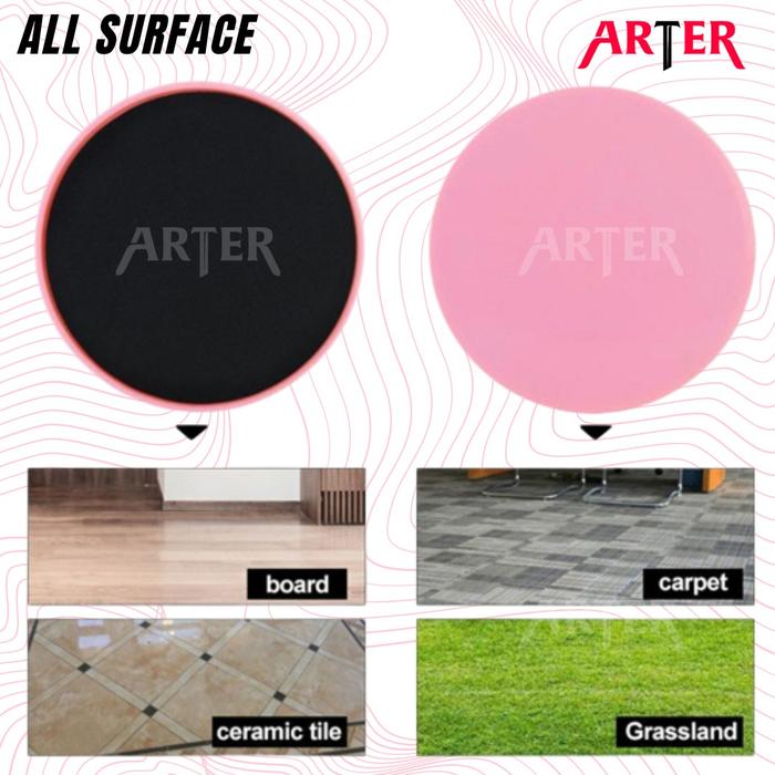 ARTER Yoga Gliding Discs Slider Fitness Disc Exercise Sliding 2 Pcs - Hitam