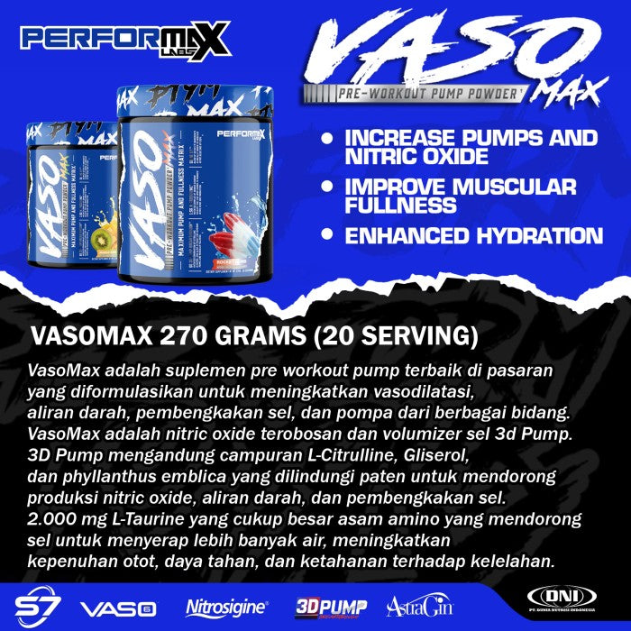 VASOMAX PWO PUMP POWDER 270 GRAMS (20 SERVING) - MANGO KIWI