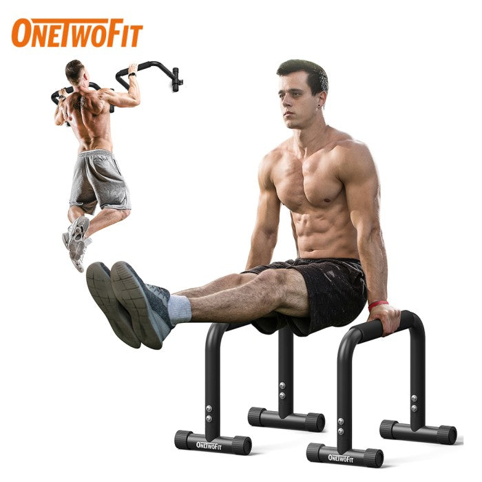 OneTwoFit Alat Push Up Stand Bar Fits Parallettes Push Up Bar  - Hitam