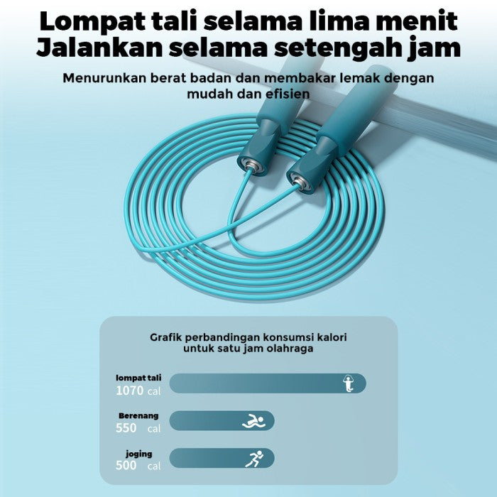OneTwoFit Foam Jump Rope PVC Skipping Rope Panjang disesuaikan Tali - Hitam