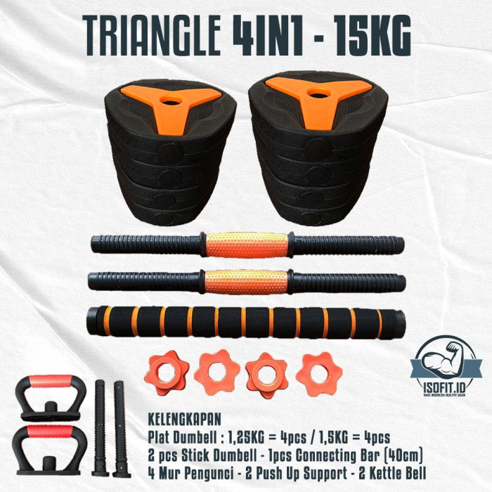 DUMBELL SET / Barbel / Alat Angkat Beban / Alat Fitness - TRI 2IN1-20KG