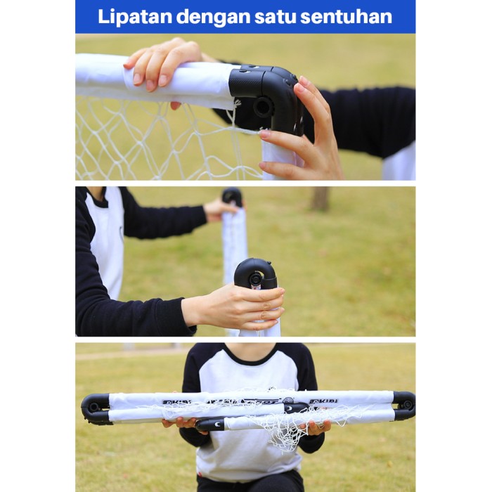 OneTwoFit Gawang sepak bola anak-anak lipat portabel Foot Ball Sport - white 60