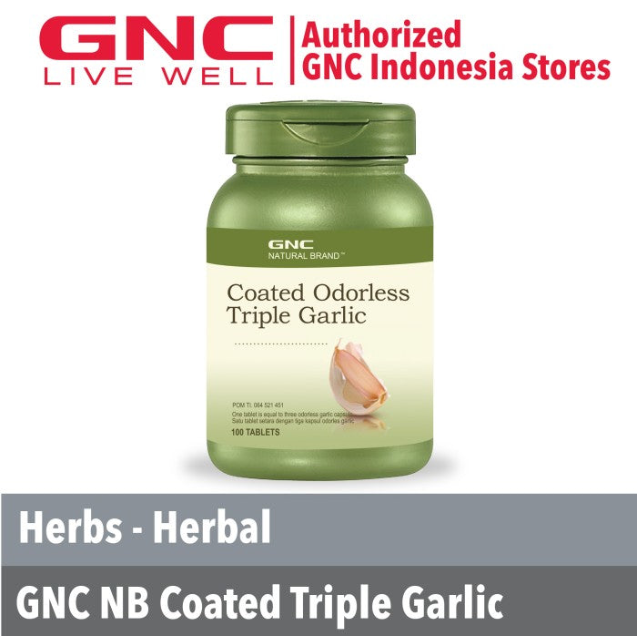 GNC NATURAL BRAND COATED ODORLESS TRIPLE GARLIC (030767) - 100 TABLET