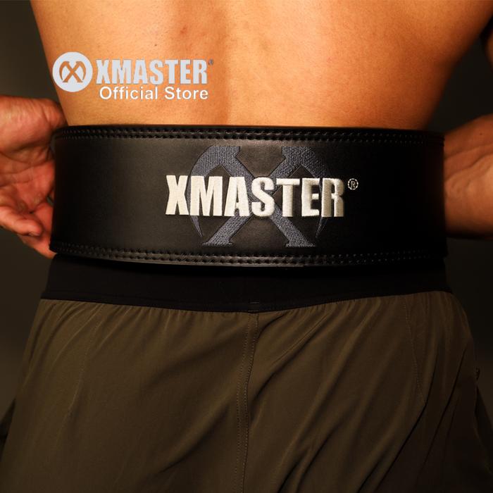 XMASTER Powerlifting Lever Belt 13mm - Genuine Leather Powerlifting Strength Gym Deadlift Squat Sabuk Pinggang untuk Gym dan Powerlifting - Grey S