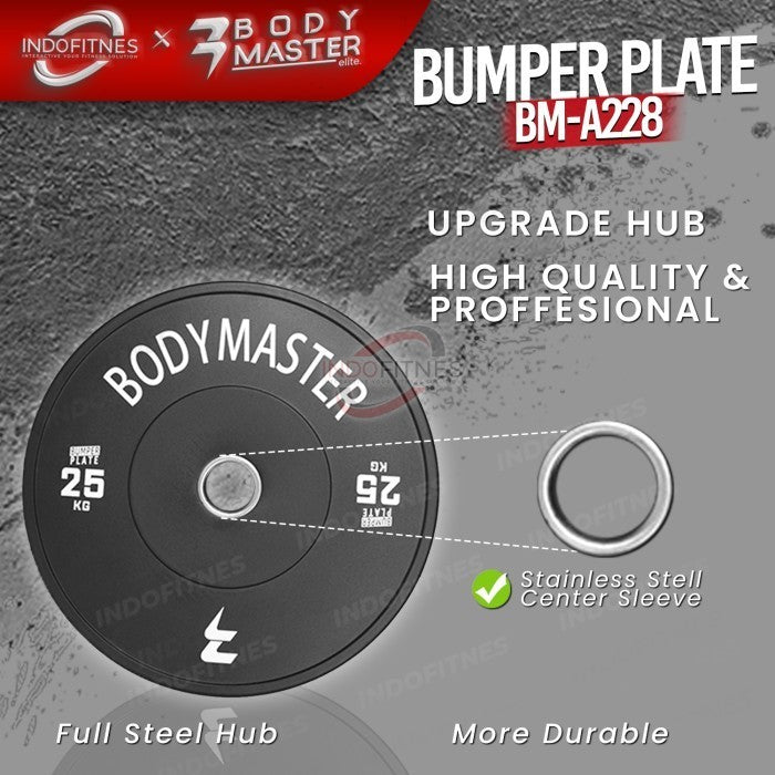BODYMASTER ELITE Bumper Plate Set 5-20kg, 5-25kg Barbell Rubber Beban Olympic - 5-20KG, TOPED