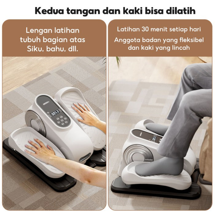 OneTwoFit Mini Exercise Bike Mini Stepper Exercise Bike Sepeda Statis Terapi Portable - Putih