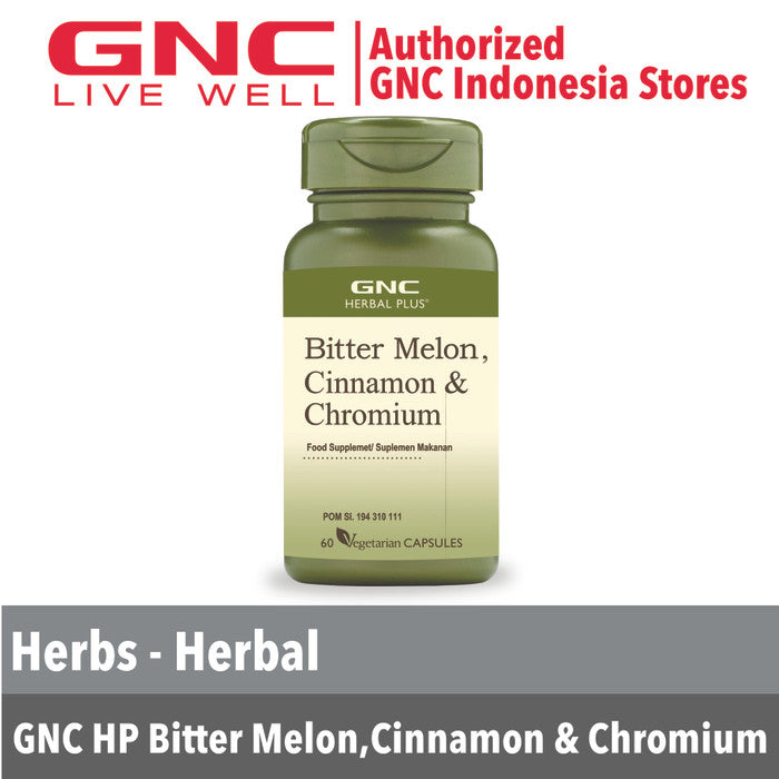 GNC HERBAL PLUS BITTER MELON, CINNAMON & CHROMIUM (562150) - 60 KAPSUL