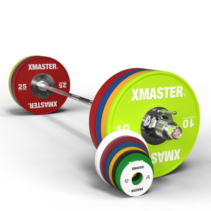 XMASTER Plate Bumper Urethane Kompetisi IWF 5kg-25kg Standar Gym CrossFit Strength ROGUE ELEIKO Hijau Kuning Biru Merah - 10kg Competition