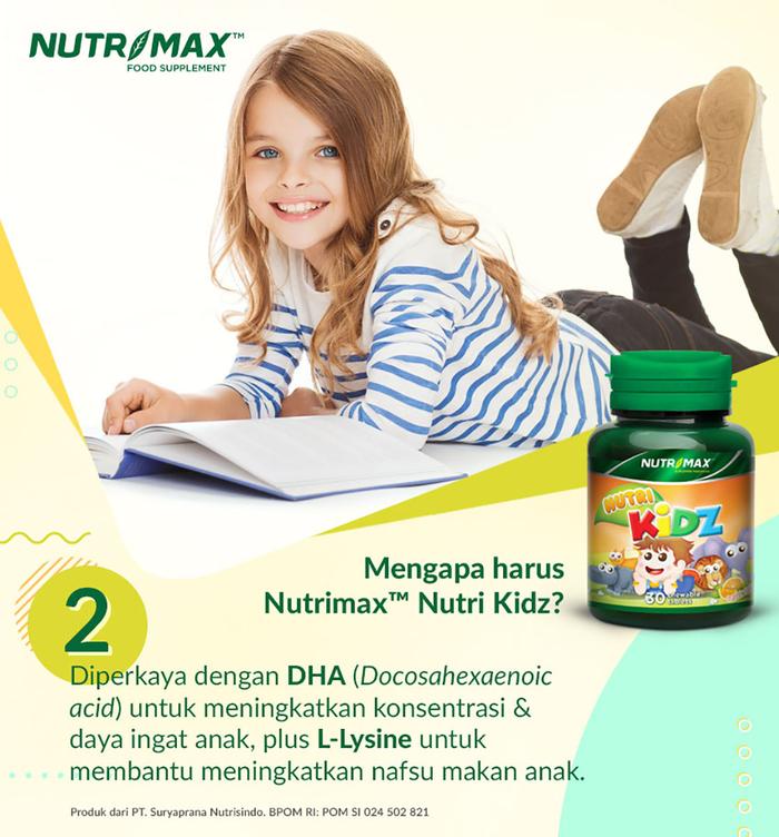 Nutrimax Nutrikidz 30 Tablet Kunyah Multi Vitamin Mineral DHA Penambah Nafsu Makan Anak