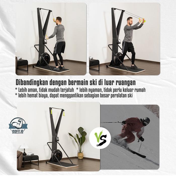Air Resistance Ski Machine / Mesin Ski dalam Ruangan Tekanan Udara dengan LCD