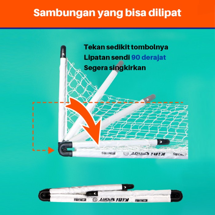 OneTwoFit Gawang sepak bola anak-anak lipat portabel Foot Ball Sport - white 60
