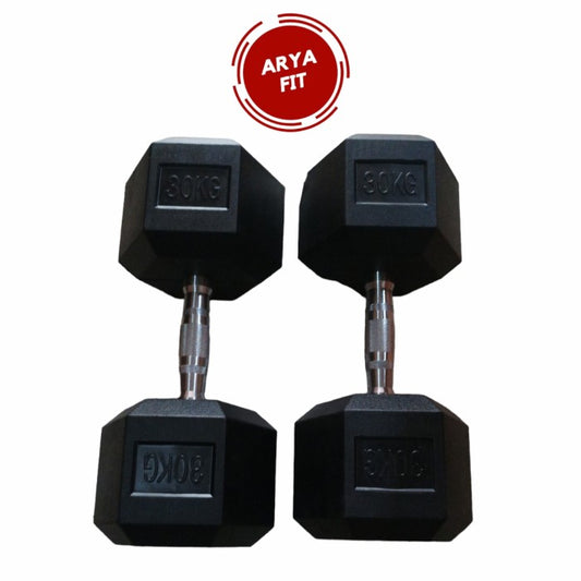 Hexagonal Rubber Dumbbell 2×32,5kg