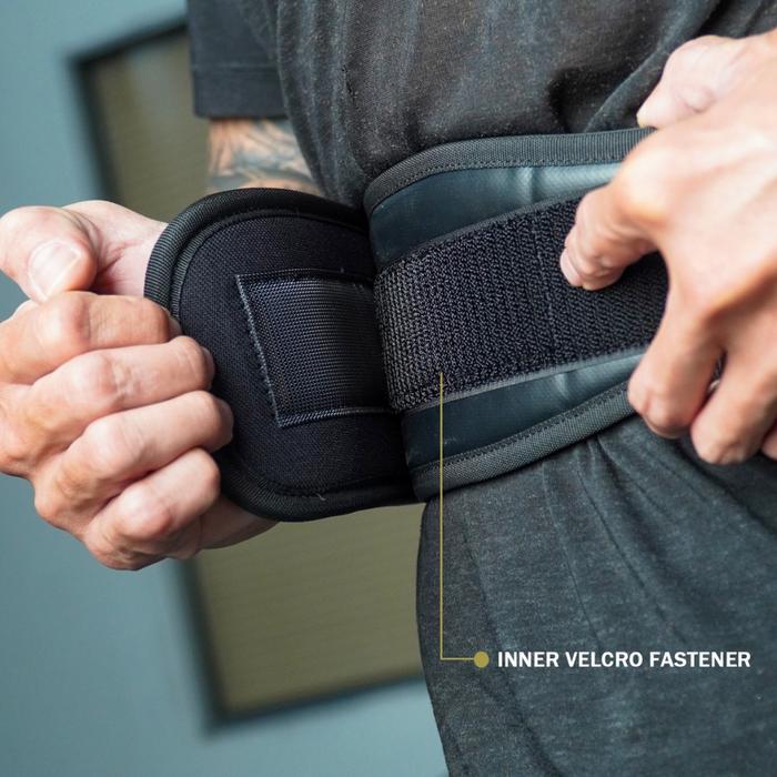XMASTER Sabuk Angkat Beban – Nylon Gym Belt Double Lock untuk Deadlift & CrossFit - red, S