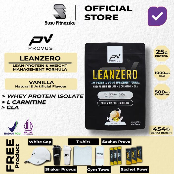 Provus Lean Zero (Whey Protein Isolate + Fat Burner) 450 Gram - StrawberyBanana, TOPI