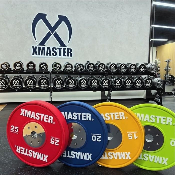 XMASTER Set Bumper Plate CPU 140-150KG Standar IWF IPF CrossFit Powerlifting ROGUE ELEIKO Bahan Bumper & Steel untuk Gym dan Studio Fitness 140KG Set - Steel Ch 150KG