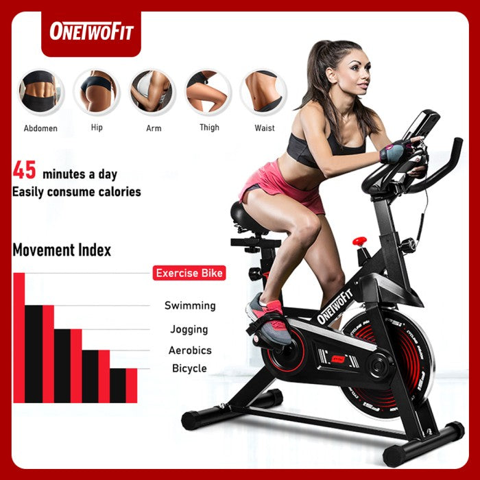 OneTwoFit Spinning bike Exercise Bike Spin Sepeda Statis Alat Fitness
