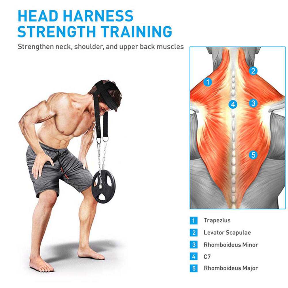 EPROLO Head Harness Belt Neck Traps Weight Lifting Chain Fitness Gym - PR-001