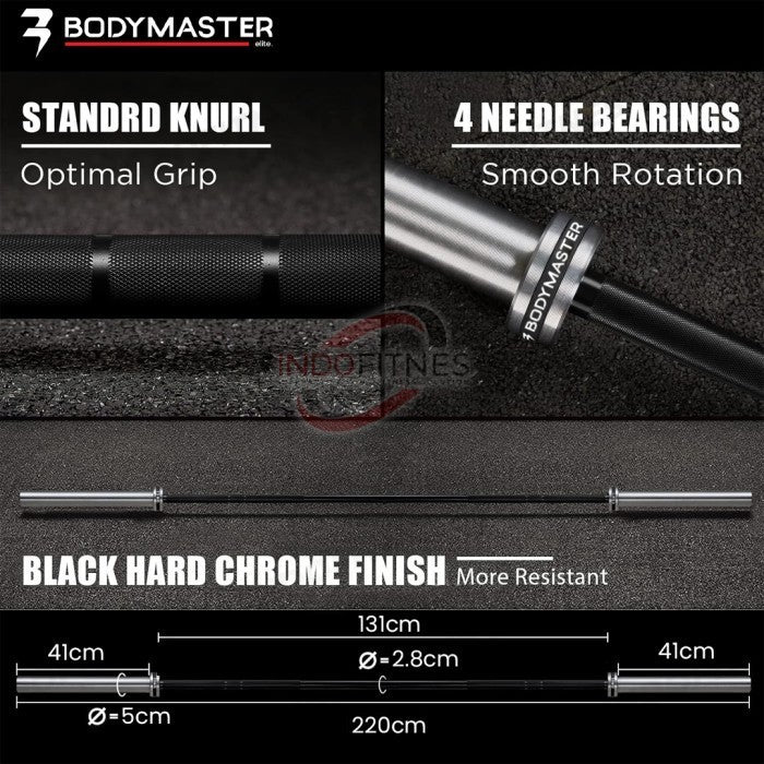 BODYMASTER Olympic ELITE BAR 220cm BM-A208 Stick Barbell 20KG Crossfit - Stick BM-A208