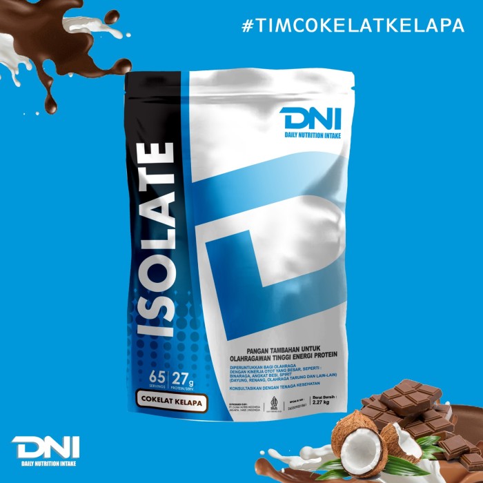 DNI WHEY PROTEIN ISOLATE 5 LBS (65 SERVING) - COKELAT KELAPA