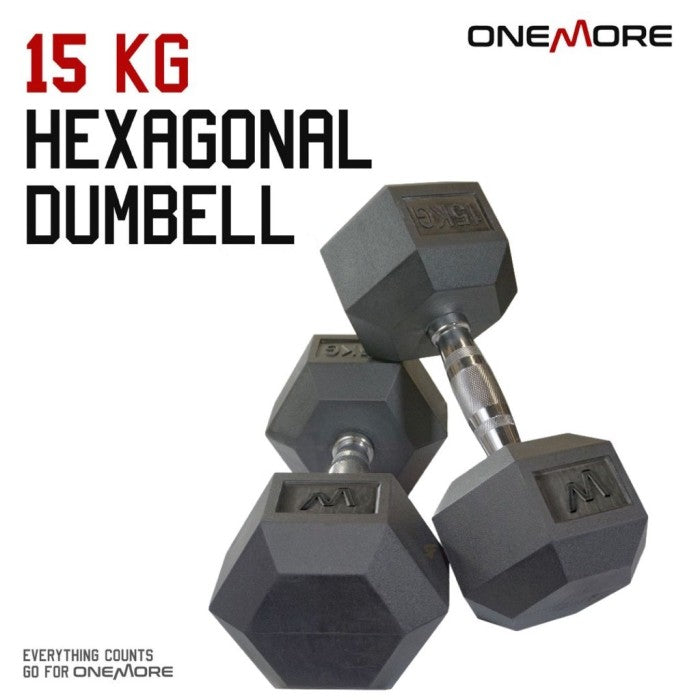 ONE MORE Dumbell Hexagonal 15kg Barbel