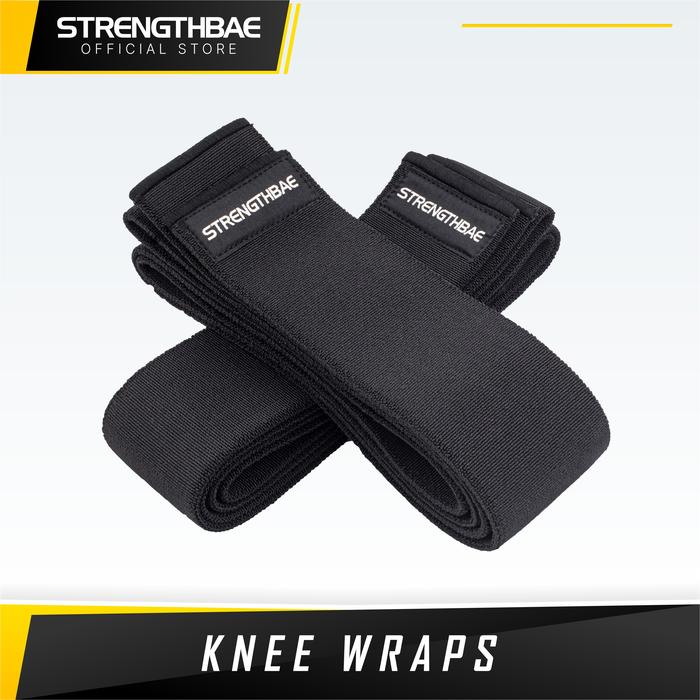 Knee Wraps STRENGTHBAE Powerlifting Knee Wrap Lutut Equipped Squat Gym