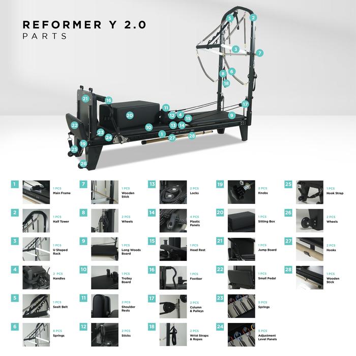 Pilates Reformer Y 2.0 - For The Best Posture - SVRG - Alat Pilates - Alat Gym - Fitness - Alumunium - Steel