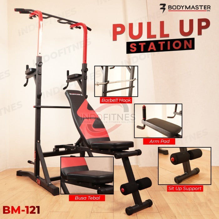 BODYMASTER Pull Up Station + Bench BM-121 Pullup Dip Bar Bench Press  - BELUM ONGKIR