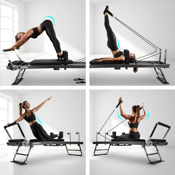 OneTwoFit Pilates Bed Aerobic Exercise Pilates Folding Bed