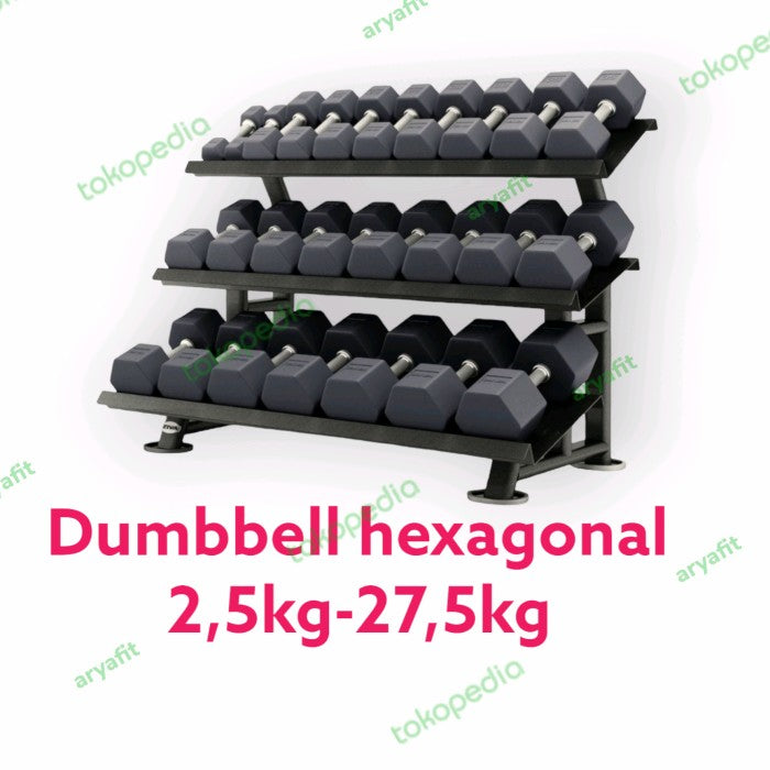 Dumbbell hexagonal 2,5kg-27,5kg +Rack