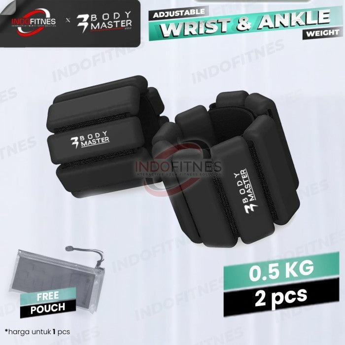 BODYMASTER Ankle Wrist Adjustable Weight Pemberat Tangan Kaki 0.5KG - 1 pcs
